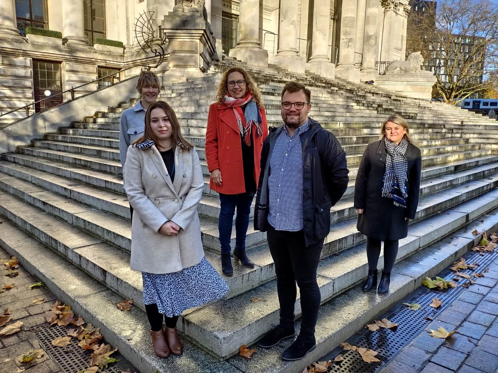 (Left to right) Sarah Daly, Lucy Collier, Councillor Suzy Horton, Liam Mills and Clare Poyner